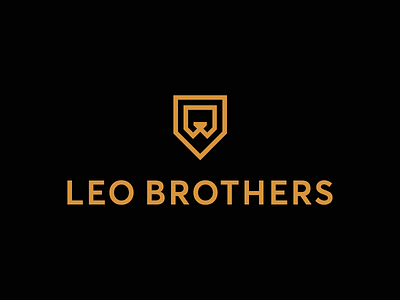 Leo Brothers / logo design branding elegant law leo line lion security shield