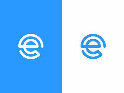 e / logo design abstract coin e e commerce e letter e logo lettermark logo mark minimal monoline path single line symbol