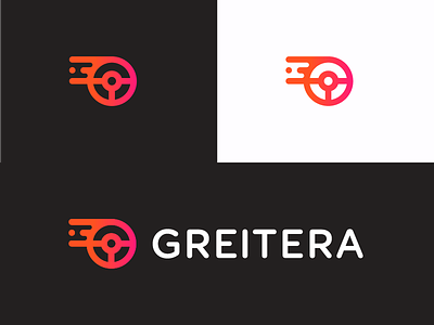 greitera / driving school / logo design car drive fast identity learn logo modern speed steering wheel