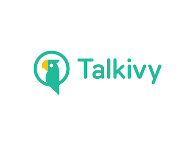 talkivy / parrot / chat bubble / logo design