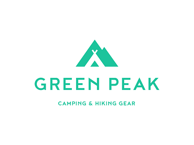 Green Peak / logo design camp camping hiking identity logo logolounge mountain nature negative space outdoor rock tent