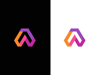 A / logo design a abstract arrow color grow icon lettermark logo modern symbol tech technology