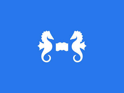 h / seahorse / logo design
