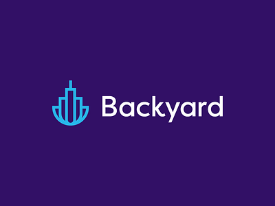 Backyard / skyline / city / logo design backyard branding city design home house identity logo real estate skyline town