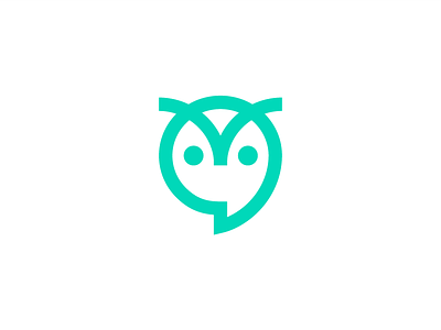 owl / chat bubble / logo design. bird chat chat bubble clever conversation education icon lecture line logo mark owl smart symbol talk