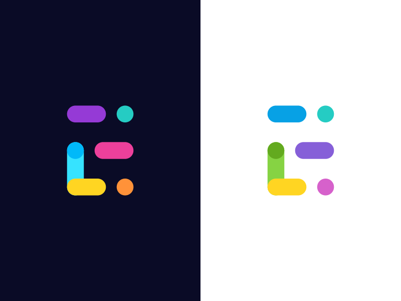 E / logo design letter symbol icon information data color lettermark event logo e