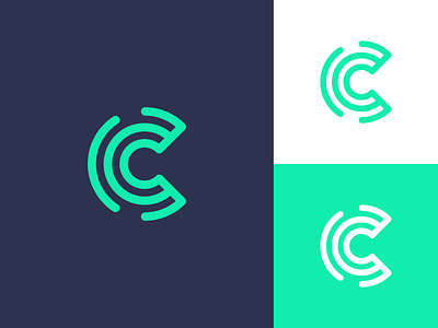 C / logo design abstract c data host hosting identity logo mark network tech technology wire