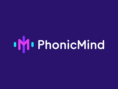 phonicMind / logo design ai artificial inteligence audio harmony imagination lettermark listen logo m melody mind music play singing song sound soundrack tune wave
