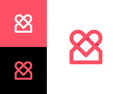 House / heart / logo design by Deividas Bielskis on Dribbble