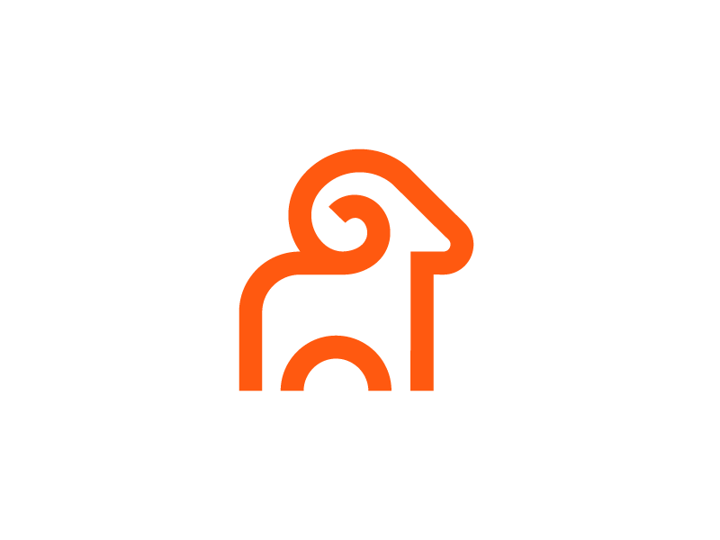 Ram / logo design deividas bielskis horns animal character beast pet goat identity brand icon line simple mascot animal ram
