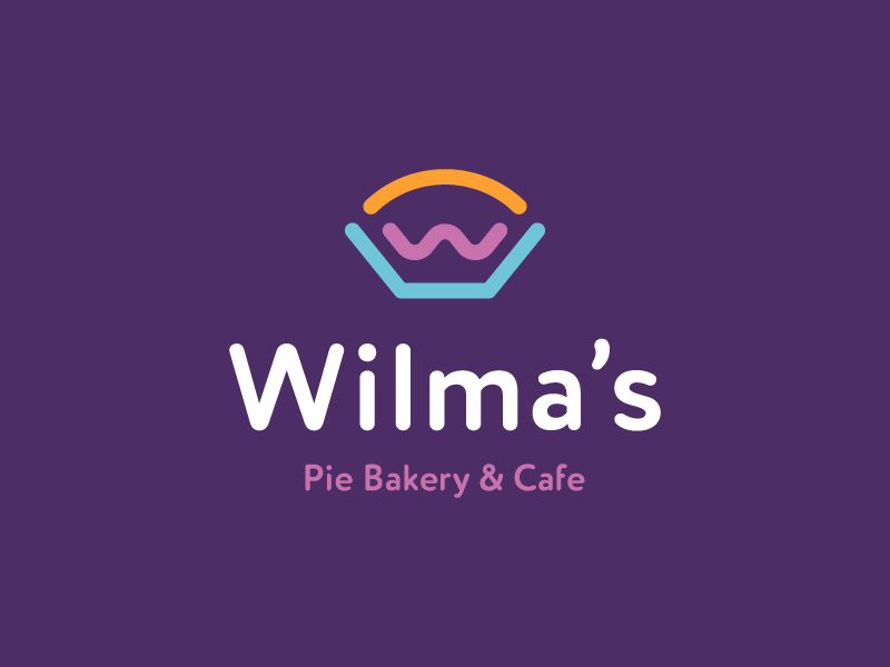 wilma's / W / bakery / logo design monoline logo branding cafe restaurant food bake pie bakery w