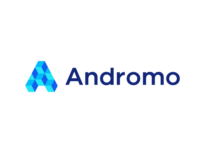 Andromo / logo design 3d a abstract abstrct android animation app app construction build building apps construction data identity lettermark minimal mobile modern startup technology