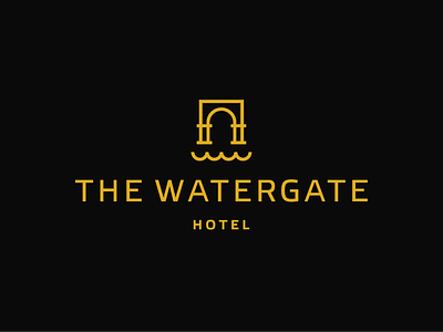 The Watergate / hotel / logo design abstract arch gate hostel hotel line art lineart logo luxurious luxury modern simple water watergate waves