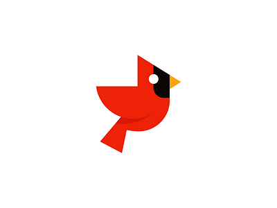 cardinal / logo design animal bird bird logo branding cardinal deividas bielskis flat geometric iconic logo logo designer red wings
