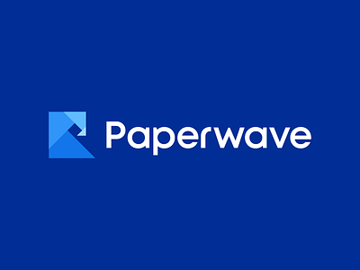 Paperwave / logo design billow fresh golden ratio goldenratio iconic letter minimal modern modern art origami p palette paper print sea tide typography water wave waves