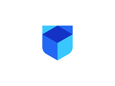 blockchain security / logo design 3d block blockchain blockchain cryptocurrency branding crypto cryptocurrency digital geometric icon logo mark modern safe safety security shield