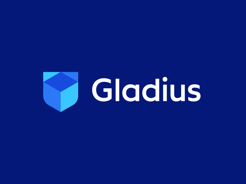 Gladius / logo design geometric logo safe cryptocurrency technology logo software geometric block cube gladiator gladius shield security crypto currency crypto trading digital blockchain