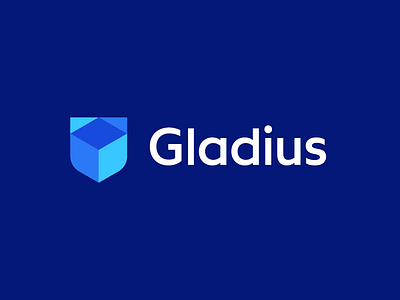 Gladius / logo design block blockchain crypto currency crypto trading cryptocurrency cube deividas bielskis digital geometric geometric logo gladiator gladius safe security shield software technology logo