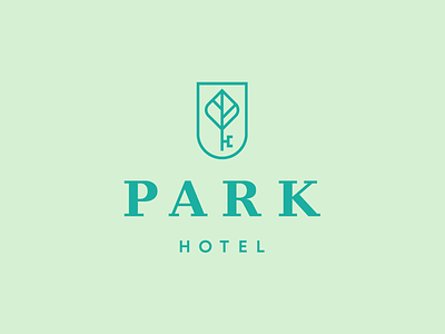 Park Hotel accomodation elegant hostel hotel hotel branding key leaf park safety security shield tree