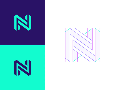 N branding colors flat geometric geometry grid guides logo logo 3d logo construction logo grids logo guides mark n structure