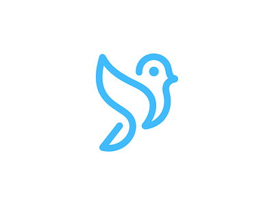 Bird abstract animal bird branding deividas bielskis fly freehand identity line art logo mark modern monoline pathfinder symbol wings