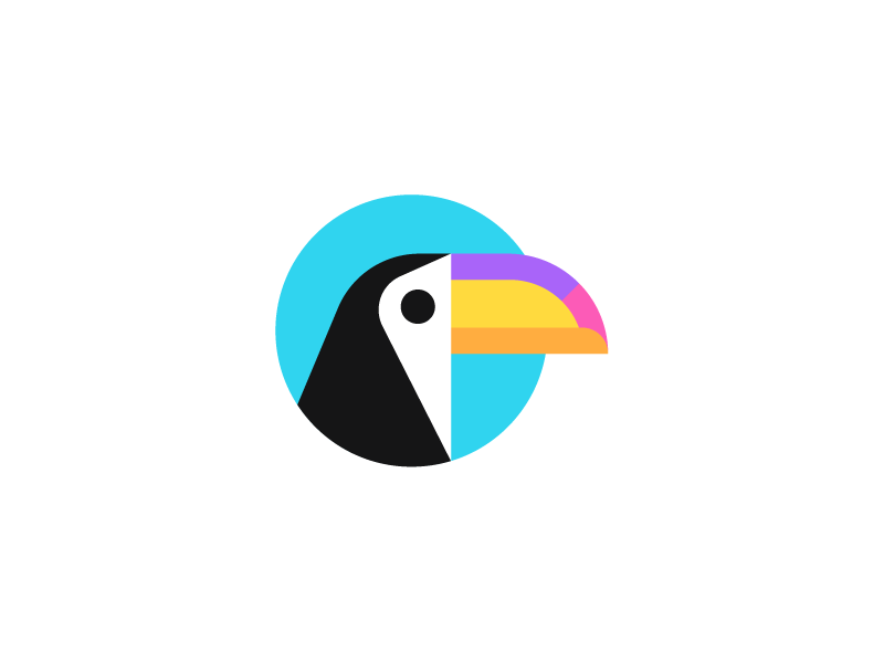 Toucan, logo design travel logo creative logo flat logo startup toucan vacation travel holiday bird logo illustration branding identity tropics travel agency geometric geometry mascot icon symbol