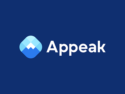 Appeak - mountain logo a connection data group management modern logo mountain nature objetive peak productivity team