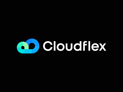 Cloudflex abstract admin branding cloud colors connect data digital flat logo flex host hosting iconic identity minimal modern startup tech technology traffic