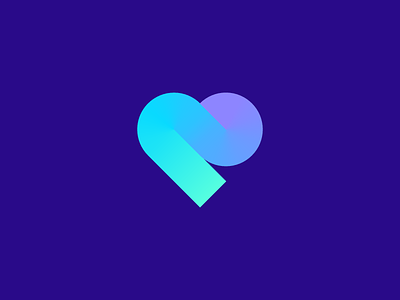 Heart abstract amor branding date geometric gradient color heart identity lettermark like logo designer love luv mark minimal path road simple startup symbol