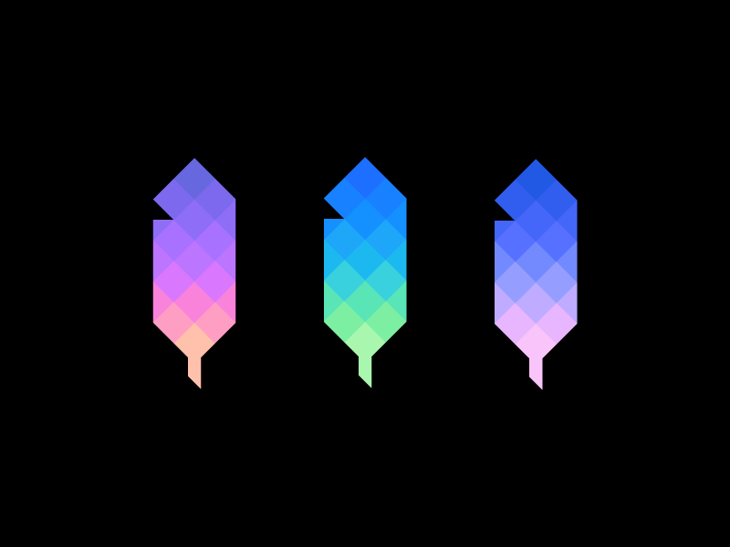 Feather technology deividas bielskis geometric fake gradient poly polygon write data writing creative concept symbol pattern texture feather