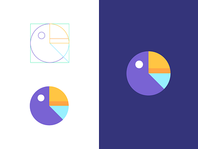 Parrot / pie chart animal bird branding geometric logo mascot parrot pie chart