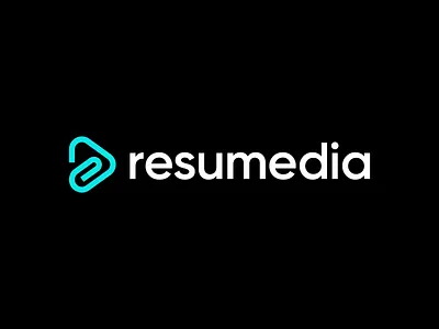 Resumedia - media, clip, play logo design arrow branding branding and identity carrer cv job jobseek line logo designer minimal modern office paper clip play position publish resume smart vacancy