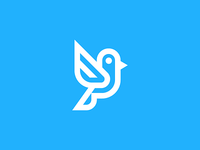 Bird animal bird blue branding fly flight freedom geometric icon symbol linework precission startup vision wings