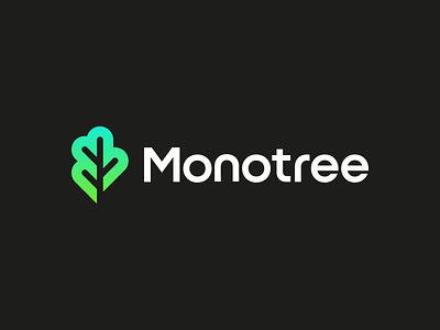 Monotree company branding geometric gradient iconic identity intranet m minimal mm mobile monogram monotree plant simple startup startup branding technology tree tree logo wifi