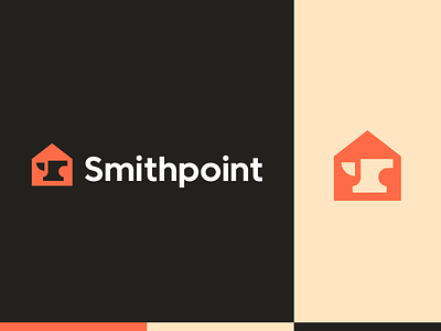 Smithpoint anvil apartment branding consumer flat logo forge geometric home house iconic improve minimal negative space repair smith smithy startup