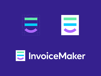 InvoiceMaker branding friendly fun icon invoice design invoice maker paper smile