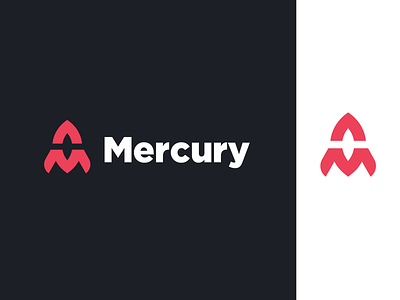 Mercury bold branding cosmos development iconic launch logo mercury minimal planet rebound retro rocket simple logo space logo star