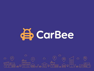 CarBee auto automobile automotive bee branding bug car engine fix friendly fun iconic insect logo repair repair shop service