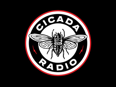 Cicada Radio branding cicada design icon illustration logo design radio vector