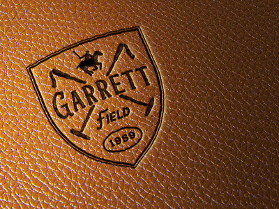 Garret Field branding horse leather logo logo design shield stamp
