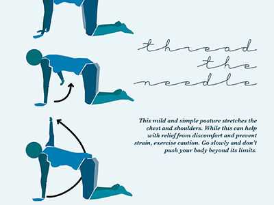 Thread The Needle health infographic needle pain thread yoga yoga pose
