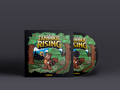 LJ BANGERZ - Tanookie Rising album album art album cover artwork band band merchandise cartoon hip hop hip hop cover illustration sasongkoanis