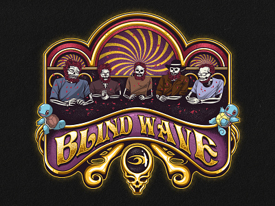 Blindwave Grateful Dead album art artwork band merchandise cartoon character design design illustration tshirt design