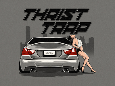 Thrist Trap T-shirt Design album art artwork band merchandise car illustration cartoon character design design illustration mascot tshirt design