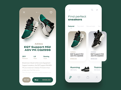 Sneaker Store app ecommerce interaction interface mobile running sneaker sneakerhead training ui ux