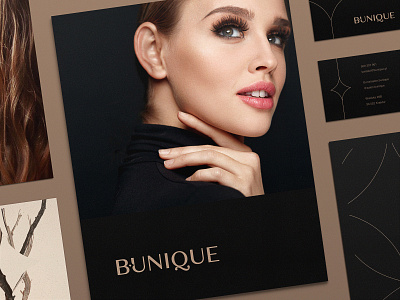 Bunique Brand Identity beauty brand branding design gold logo luxury salon