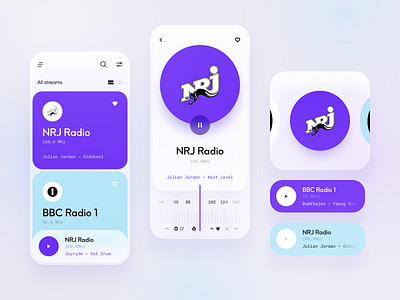 Radio Mobile App app design interaction interface mobile music player radio ui ux