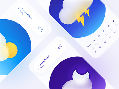 Weather App app design interaction interface mobile night storm sun thunderstorm ui ux weather