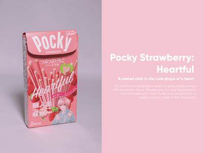 Pocky Strawberry: Heartful clean cute glico heart kawaii minimal pastel photography pink pocky presentation product snack strawberry studio