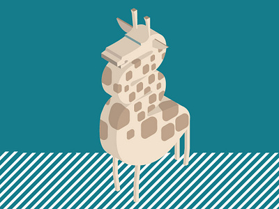 Giraffe character design giraffe green illustration isometric